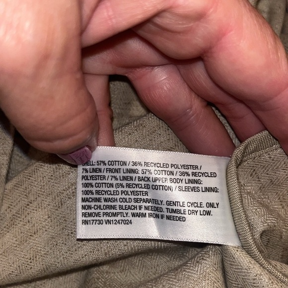 Goodfellow & Co cotton & linen combo oversized tan jacket size XL NWOT / new - Picture 7 of 8